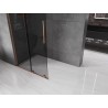 Mexen Velar L Duschwand zum Schieben Walk-in 110 x 200 cm, Graphit 8 mm, Roségold - 871-110-003-43-60