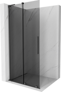 Mexen Velar L Duschwand Schiebetür Walk-in 90 x 200 cm, Graphit 8 mm, gebürstet Gun Gray - 871-090-003-43-66