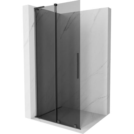 Mexen Velar L Schiebetür Dusche Walk-in 110 x 200 cm, graphit 8 mm, gebürstet gun gray - 871-110-003-43-66