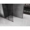 Mexen Velar L Schiebetür Dusche Walk-in 110 x 200 cm, graphit 8 mm, gebürstet gun gray - 871-110-003-43-66