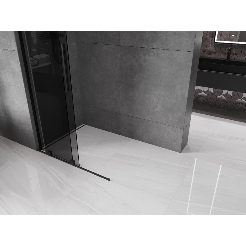 Mexen Velar L Duschwand verschiebbar Walk-in 90 x 200 cm, grafit 8 mm, schwarz - 871-090-003-43-70