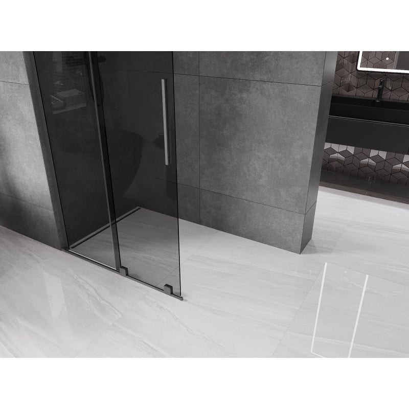 Mexen Velar L Schiebetür-Duschwand Walk-in 110 x 200 cm, graphit 8 mm, Gunmetal - 871-110-003-43-95