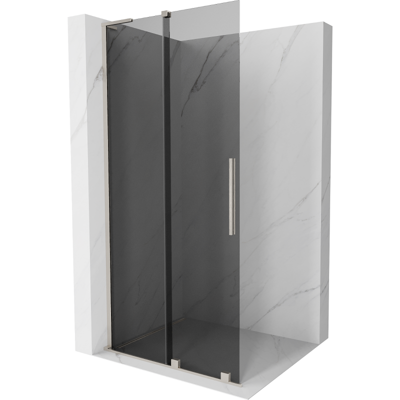 Mexen Velar L Duschwand verschiebbar Walk-in 120 x 200 cm, grafit 8 mm, gebürsteter Nickel - 871-120-003-43-97