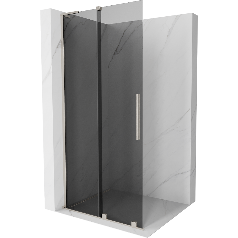 Mexen Velar L verschiebbare Walk-in-Duschwand 100 x 200 cm, Graphit 8 mm, gebürsteter Nickel - 871-100-003-43-97