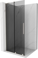Mexen Velar L verschiebbare Walk-in-Duschwand 100 x 200 cm, Graphit 8 mm, gebürsteter Nickel - 871-100-003-43-97