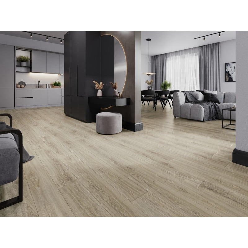 Mexen Madison Muster von SPC-Vinylpaneelen 6,5 mm, IXPE-Unterlage 1,5 mm, 4-seitige V-Fuge, Eiche - F1045-S