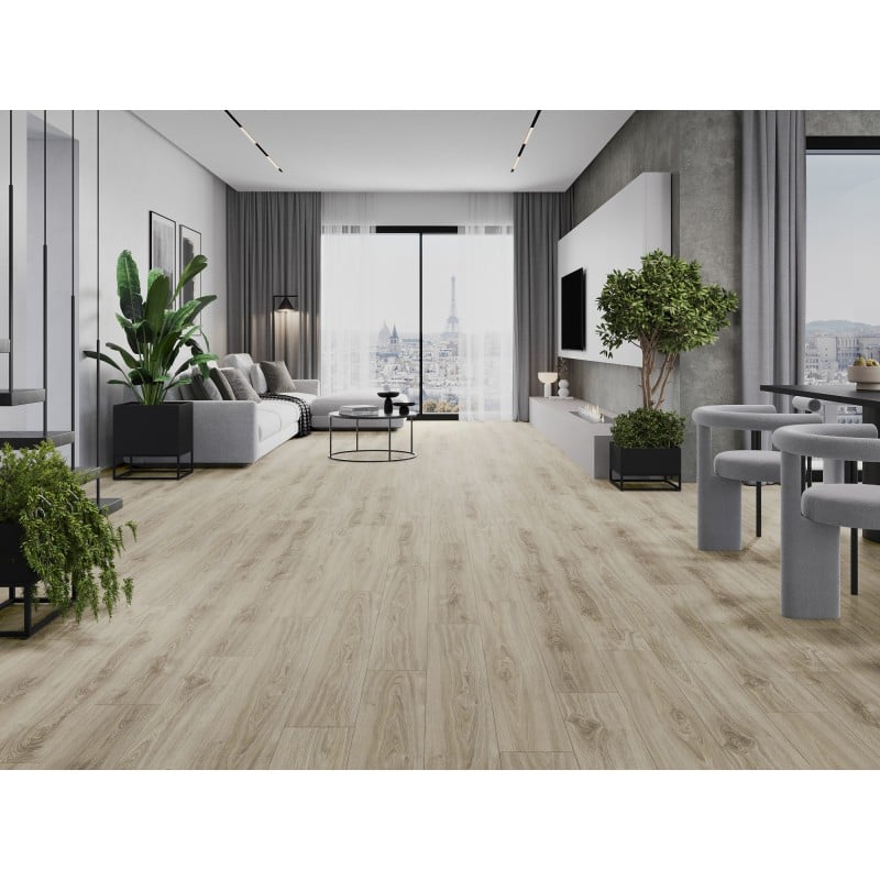 Mexen Madison Muster von SPC-Vinylpaneelen 6,5 mm, IXPE-Unterlage 1,5 mm, 4-seitige V-Fuge, Eiche - F1045-S