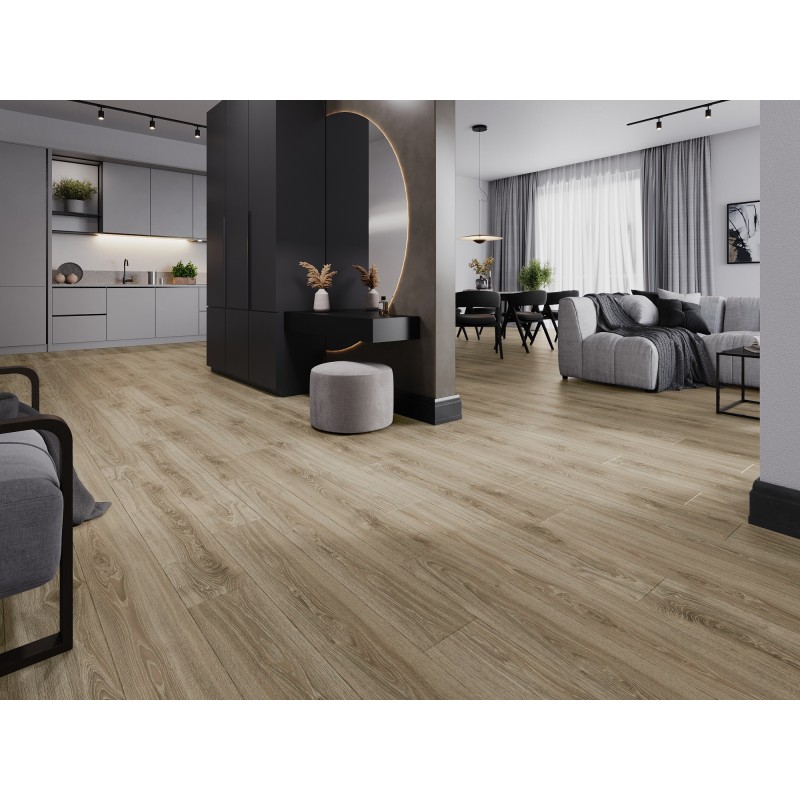Mexen Fort Valley Probe von SPC-Vinylpaneelen 6,5 mm, IXPE-Unterlage 1,5 mm, 4 V-Fuge, Eiche - F1046-S
