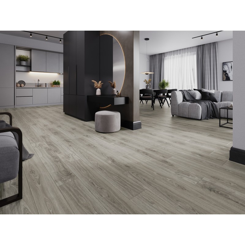 Mexen Silver Creek Probe von SPC-Vinylpaneelen 6,5 mm, IXPE-Unterlage 1,5 mm, 4-seitige V-Fuge, Eiche - F1047-S