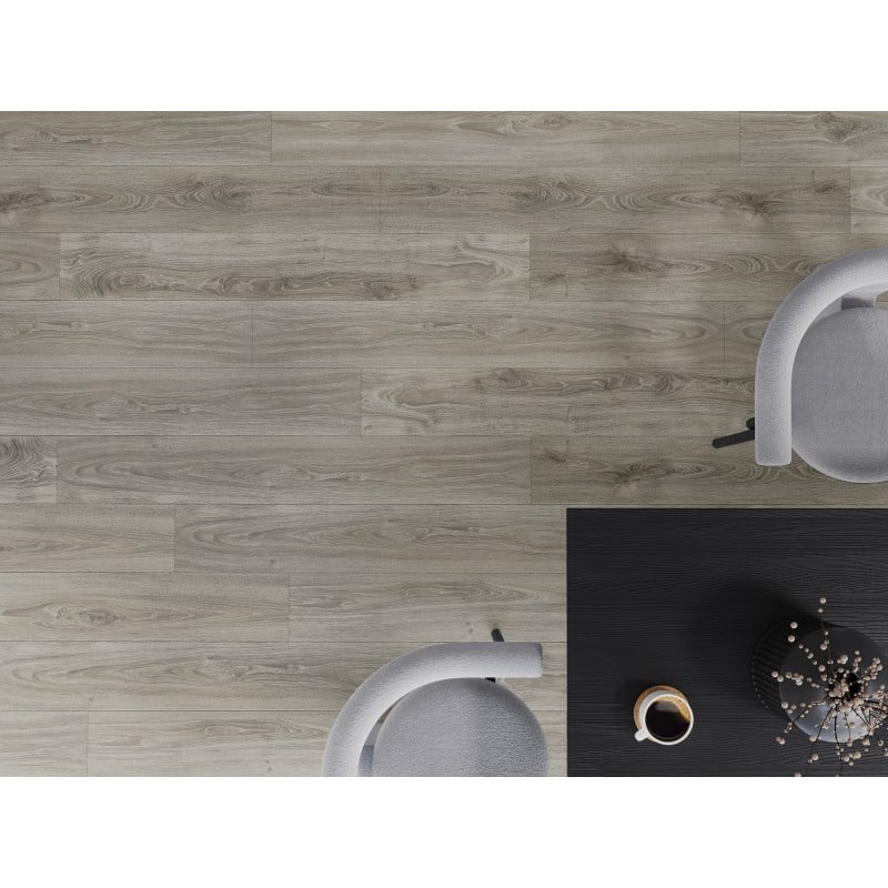 Mexen Silver Creek Probe von SPC-Vinylpaneelen 6,5 mm, IXPE-Unterlage 1,5 mm, 4-seitige V-Fuge, Eiche - F1047-S