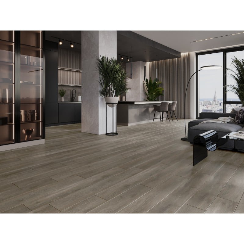 Mexen Sherwood Probe von SPC-Vinylpaneelen 6,5 mm, IXPE-Unterlage 1,5 mm, 4-seitige V-Fuge, Eiche - F1051-S