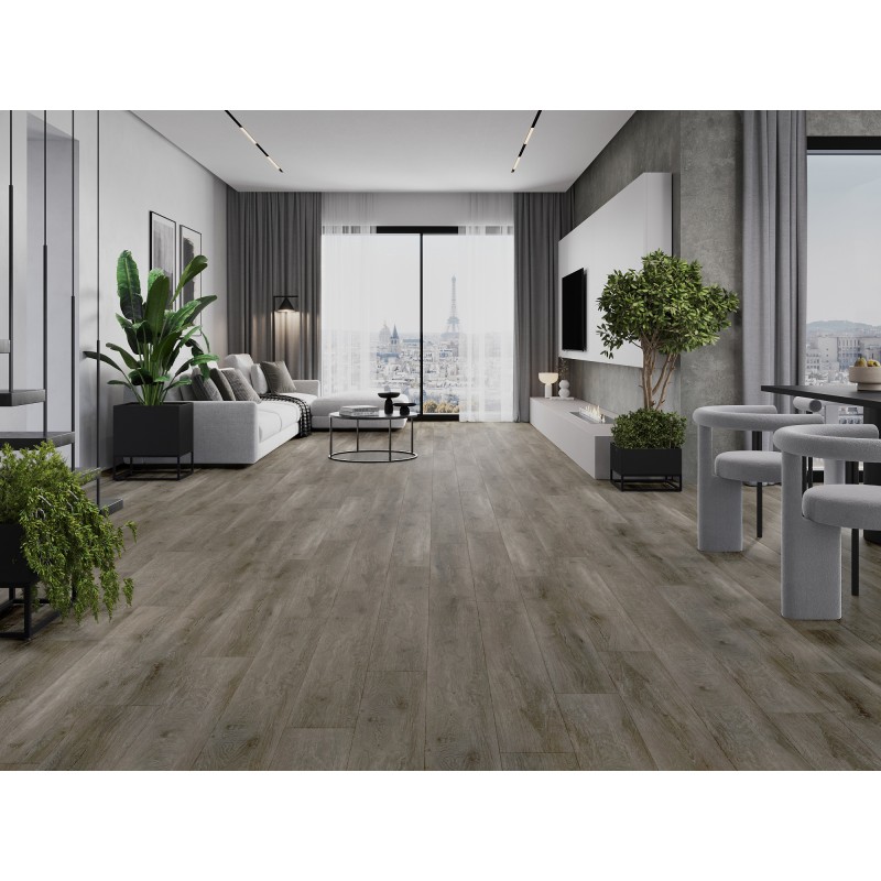 Mexen Sherwood Probe von SPC-Vinylpaneelen 6,5 mm, IXPE-Unterlage 1,5 mm, 4-seitige V-Fuge, Eiche - F1051-S