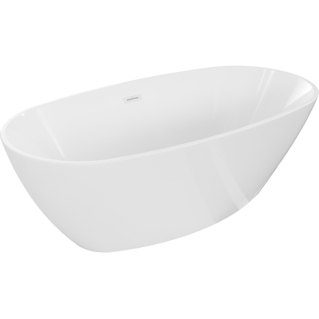 Mexen Eris freistehende Badewanne 180 x 95 cm, weiß, Weißer Überlauf - 53441809500-20