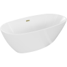Mexen Eris freistehende Badewanne 180 x 95 cm, weiß, Überlauf gold - 53441809500-50