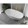 Mexen Eris freistehende Badewanne 180 x 95 cm, weiß, Überlauf gebürstet gold - 53441809500-55