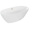 Mexen Eris freistehende Badewanne 180 x 95 cm, weiß, Überlauf Roségold - 53441809500-60