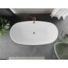 Mexen Eris freistehende Badewanne 180 x 95 cm, weiß, Überlauf Roségold - 53441809500-60