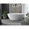 Mexen Eris Freistehende Badewanne 180 x 95 cm, weiß, Überlauf gebürstetes Kupfer - 53441809500-65