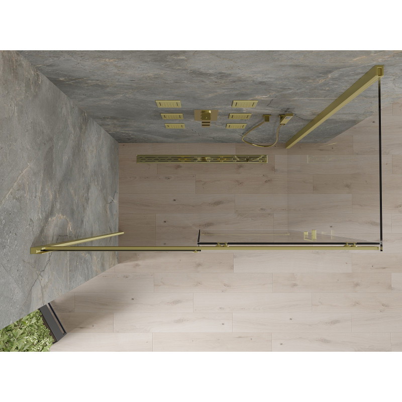 Mexen Omega Schiebeduschkabine 130 x 70 cm, transparent, gold - 825-130-070-50-00