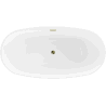 Mexen Eris freistehende Badewanne 180 x 95 cm, weiß/schwarz, Überlauf gold - 53441809575-50