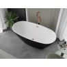Mexen Eris freistehende Badewanne 180 x 95 cm, weiß/schwarz, Überlauf Roségold - 53441809575-60