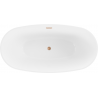 Mexen Eris freistehende Badewanne 180 x 95 cm, weiß/schwarz, Überlauf aus gebürstetem Kupfer - 53441809575-65