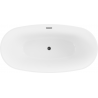 Mexen Eris freistehende Badewanne 180 x 95 cm, weiß/schwarz, schwarzer Überlauf - 53441809575-70