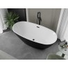 Mexen Eris freistehende Badewanne 180 x 95 cm, weiß/schwarz, schwarzer Überlauf - 53441809575-70
