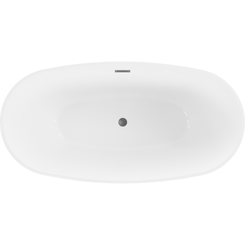 Mexen Eris freistehende Badewanne 180 x 95 cm, weiß/schwarz, Überlauf Gun Metal - 53441809575-95