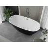 Mexen Eris freistehende Badewanne 180 x 95 cm, weiß/schwarz, Überlauf Gun Metal - 53441809575-95