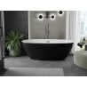 Mexen Eris freistehende Badewanne 180 x 95 cm, weiß/schwarz, Überlauf Gun Metal - 53441809575-95