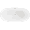 Mexen Eris freistehende Badewanne 180 x 95 cm, weiß/schwarz, Überlauf gebürstetes Nickel - 53441809575-97