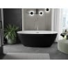 Mexen Eris freistehende Badewanne 180 x 95 cm, weiß/schwarz, Überlauf gebürstetes Nickel - 53441809575-97