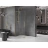 Mexen Velar L Duschwand verschiebbar Walk-in 90 x 200 cm, transparent 8 mm, gold - 871-090-003-03-50