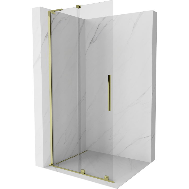 Mexen Velar L Schiebedusche Walk-in 120 x 200 cm, transparent 8 mm, gold - 871-120-003-03-50