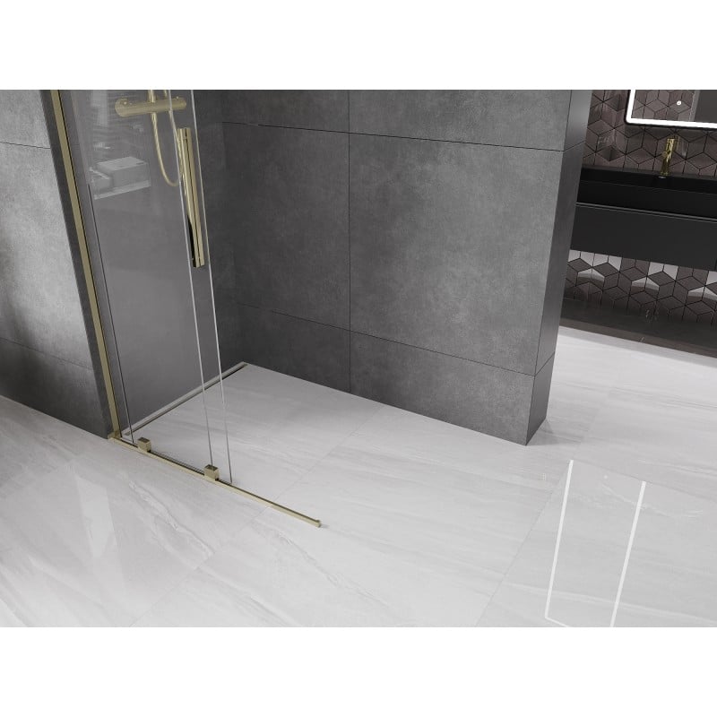Mexen Velar L Schiebedusche Walk-in 120 x 200 cm, transparent 8 mm, gold - 871-120-003-03-50
