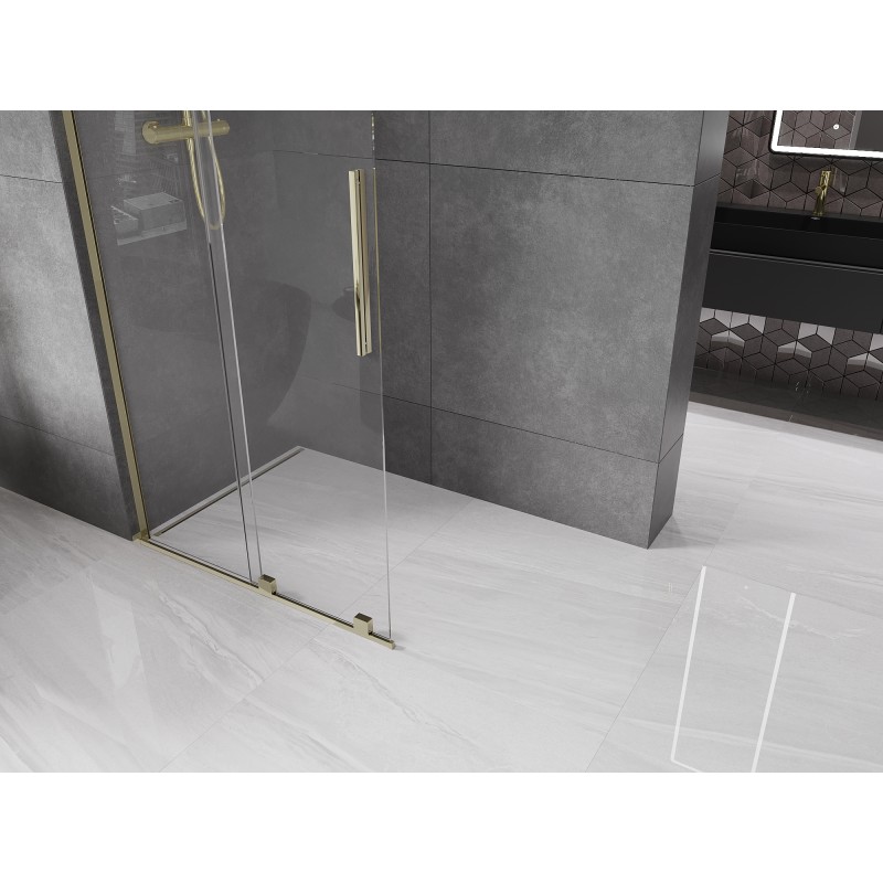 Mexen Velar L Schiebedusche Walk-in 120 x 200 cm, transparent 8 mm, gold - 871-120-003-03-50