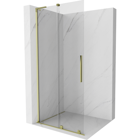Mexen Velar L Gleitschirm-Duschwand Walk-in 110 x 200 cm, transparent 8 mm, gold - 871-110-003-03-50