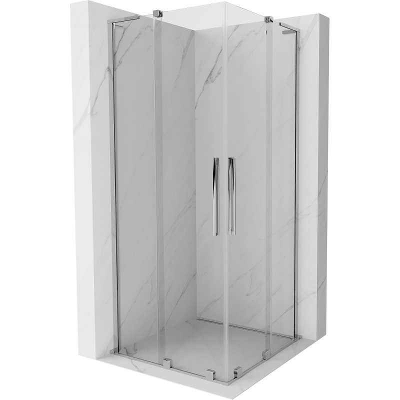 Mexen Velar L Duo Duschkabine, Schiebetür 80 x 80 cm, transparent, Chrom - 871-080-080-02-03-01