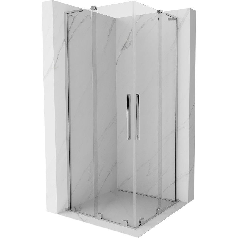 Mexen Velar L Duo Schiebeduschkabine 80 x 80 cm, transparent, Chrom - 871-080-080-02-03-01