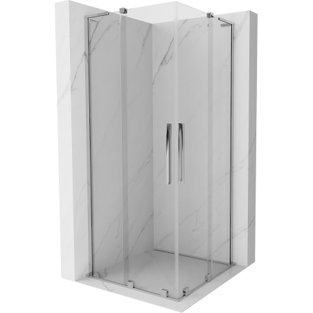 Mexen Velar L Duo Duschkabine, schiebbar 90 x 90 cm, transparent, Chrom - 871-090-090-02-03-01