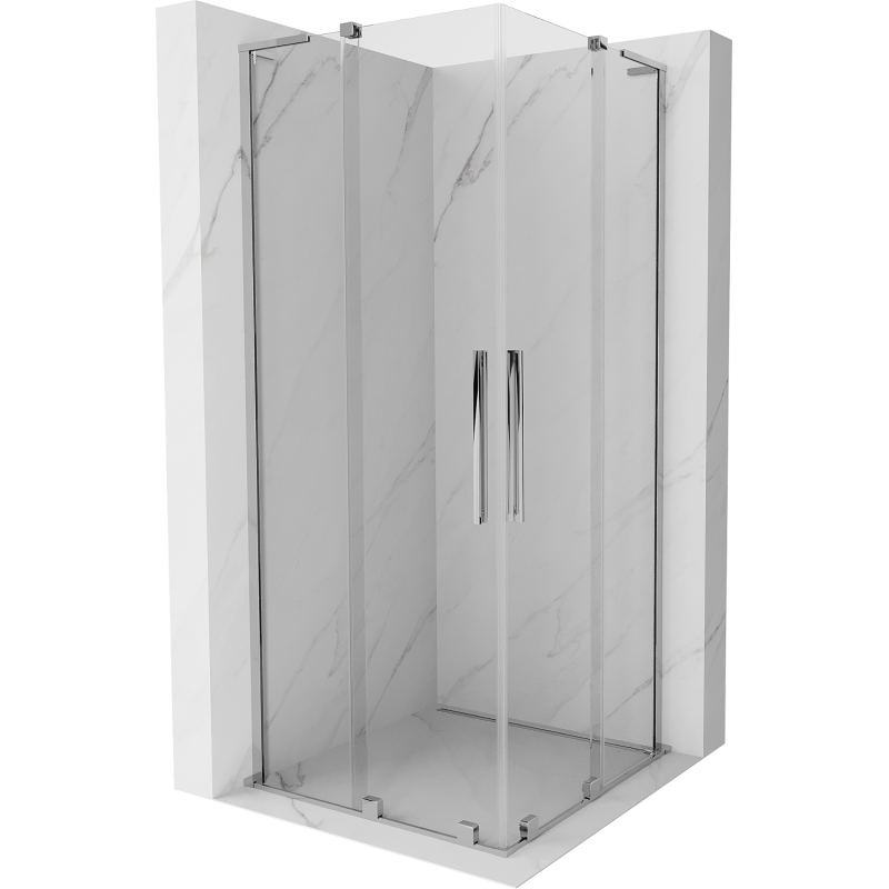 Mexen Velar L Duo Duschkabine Schiebetür 100 x 100 cm, transparent, chrom - 871-100-100-02-03-01