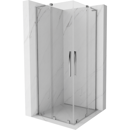 Mexen Velar L Duo Duschkabine Schiebetür 100 x 100 cm, transparent, chrom - 871-100-100-02-03-01