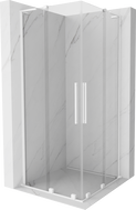 Mexen Velar L Duo Duschkabine Schiebetür 100 x 100 cm, transparent, weiß - 871-100-100-02-03-20