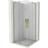 Mexen Velar L Duo Duschkabine Schiebetür 80 x 80 cm, transparent, gold - 871-080-080-02-03-50