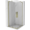 Mexen Velar L Duo Duschkabine Schiebetür 100 x 100 cm, transparent, gold - 871-100-100-02-03-50