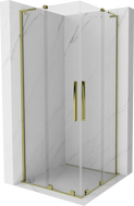 Mexen Velar L Duo Duschkabine Schiebetür 100 x 100 cm, transparent, gold - 871-100-100-02-03-50