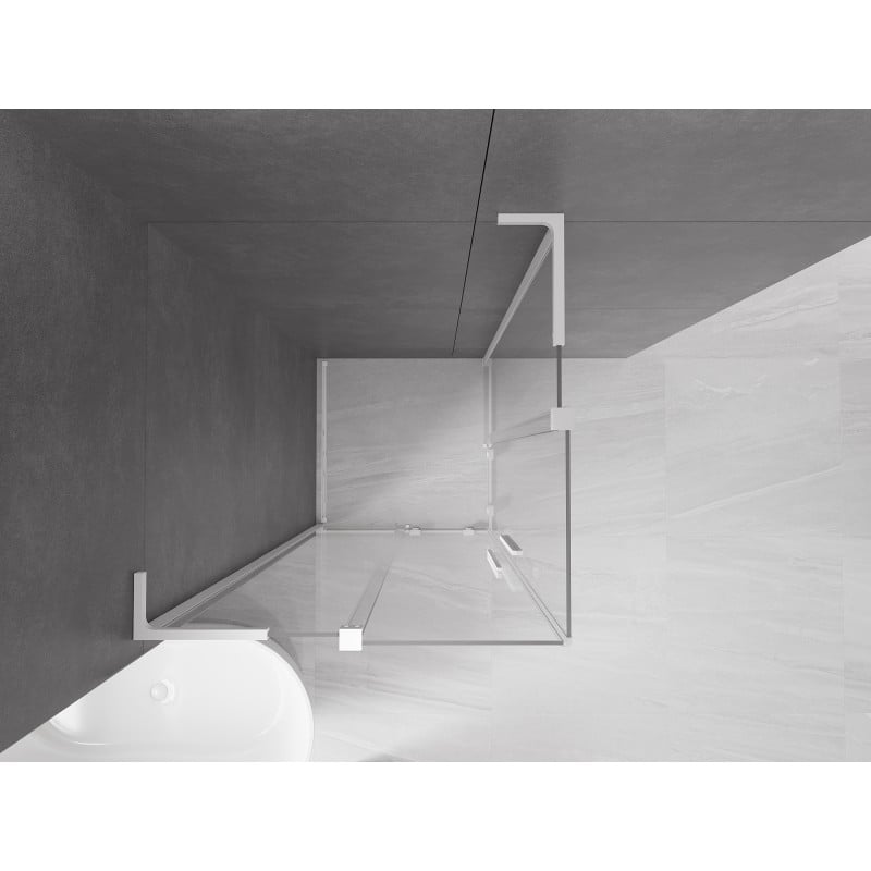 Mexen Velar L Duo Duschkabine Schiebetür 100 x 100 cm, transparent, weiß - 871-100-100-02-03-20