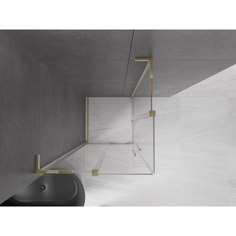 Mexen Velar L Duo Duschkabine Schiebetür 80 x 80 cm, transparent, gold - 871-080-080-02-03-50