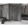 Mexen Velar L Duo Duschkabine, Schiebetür, 90 x 90 cm, transparent, gold - 871-090-090-02-03-50